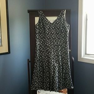 Ivory / black lace dress